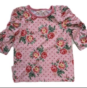 MATILDA JANE Girls Long Sleeve Floral Shirt - Ruched 3/4 Sleeves Tee Size 6 GUC